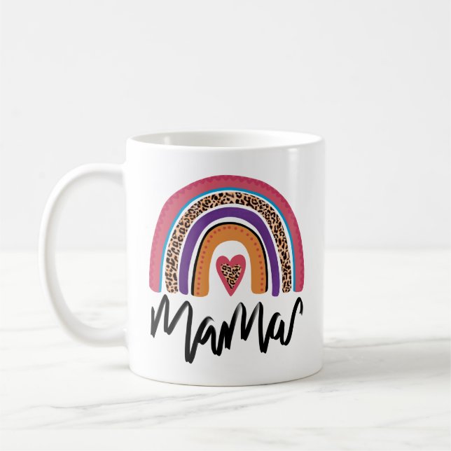 Mamma Leopard Rainbow Kaffemugg (Vänster)