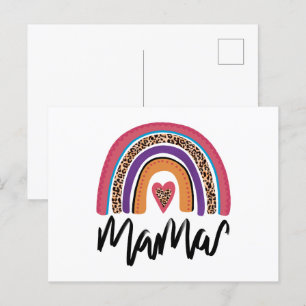 Mamma Leopard Rainbow Vykort