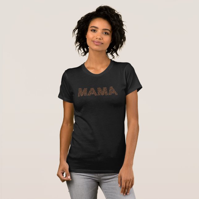'Mamma' Leoparddesign Trendigt Födelsedagspresent  T Shirt (Hel framsida)