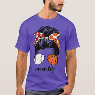 Mamma Life Baseball Basketball Mamma-jävel bun lus T Shirt