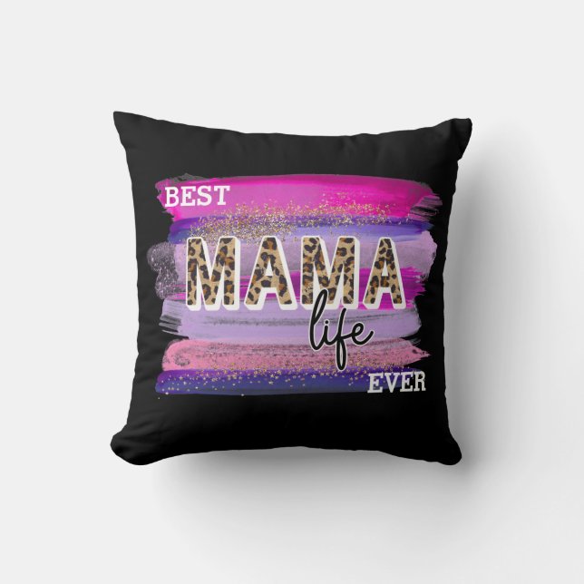 Mamma Life Bästa någonsin-anpassning av bomull Kudde (Framsida)