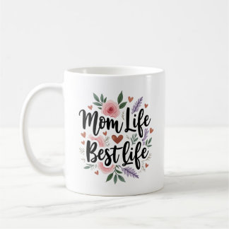 Mamma Life Best Life Blommigt Kaffemugg