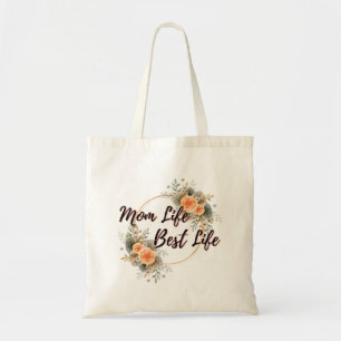 Mamma Life Best Life Blommigt Tygkasse