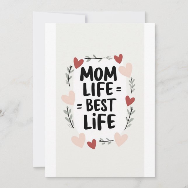 Mamma Life = Best Life,mors dag-presentkort Inbjudningar (Framsida)
