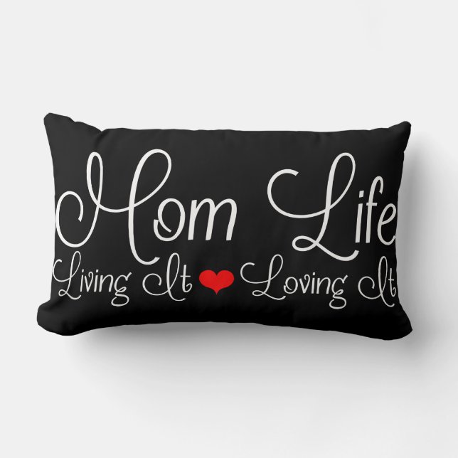 Mamma Life Black Lumbarkudde (Framsida)