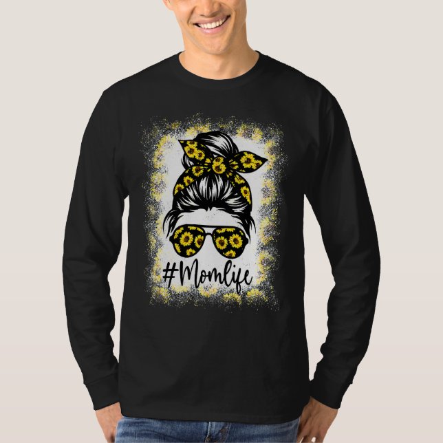 Mamma Life bleached Mamma Life Solros Messy Bun T Shirt (Framsida)