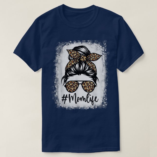 Mamma Life Bleached Shirt Mamma Life Leopard Messy T (Design framsida)