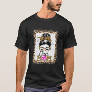 Mamma Life Cheer Leopard tryckt Mors dag Messy B T Shirt