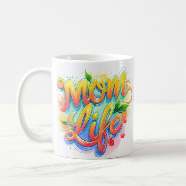 Mamma Life Custom Name Mugg - Lemonade Inspired De (Vänster)