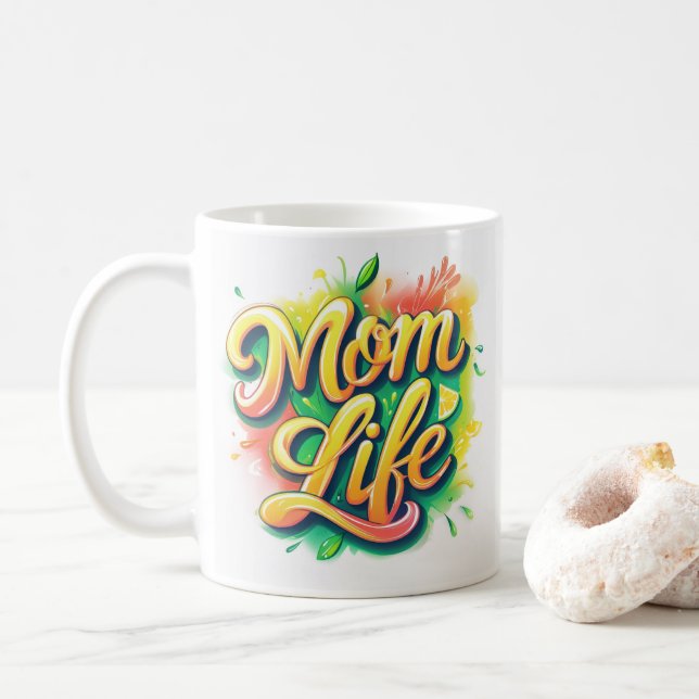 Mamma Life Custom Name Mugg - Lemonade Inspired De (Med munk)