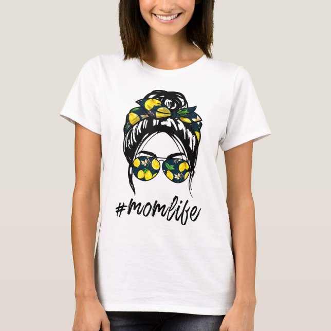Mamma Life for women gult lemon Sunglasses & Banda T Shirt (Framsida)
