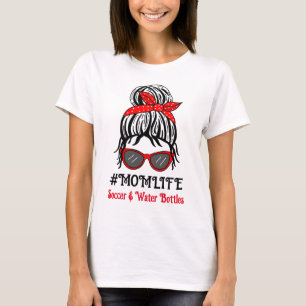 Mamma Life   Fotboll och Vattenflaskor T Shirt