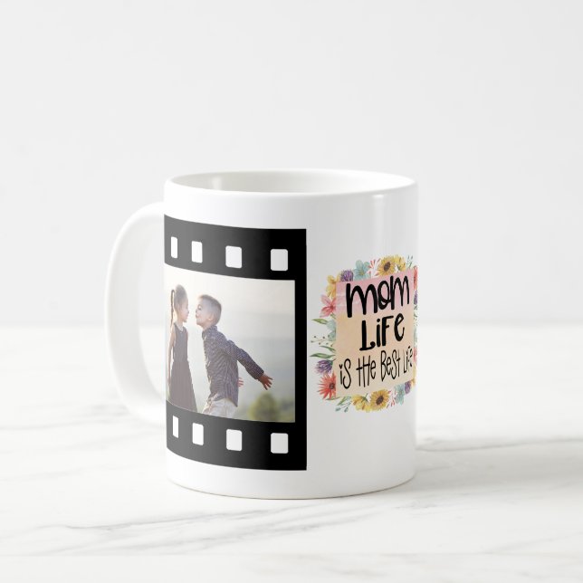 Mamma Life-fotomall kaffe Mugg (Framsida vänster)