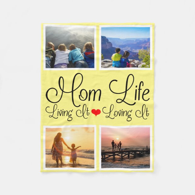 Mamma Life Gult Photo Fleecefilt (Framsidan)
