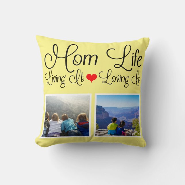 Mamma Life Gult Photo Kudde (Framsida)