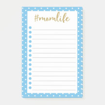 Mamma Life Himlar Blue Polka dots to do List Cute