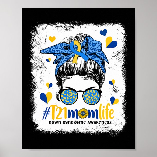 Mamma Life Messy Bun Down Syndrome Awareness Poster (Framsidan)