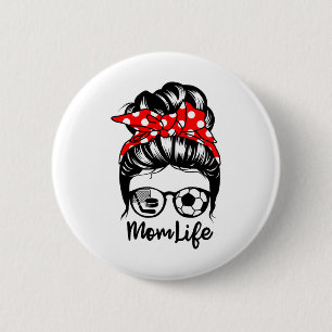 Mamma Life Messy Bun Hair Funny Ocer Hockey Mamma Knapp