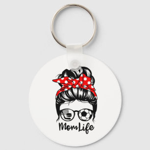Mamma Life Messy Bun Hair Funny Ocer Hockey Mamma Nyckelring
