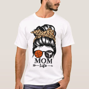 Mamma Life Messy Bun Hair Funny Sketll Karate Mamm T Shirt