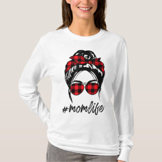 Mamma Life Messy Bun Hair Leopard Play Momlife Mot T Shirt