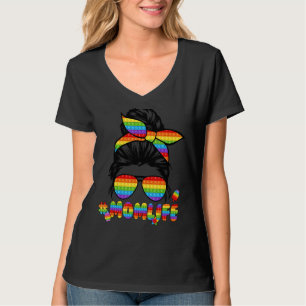 Mamma Life Messy Bun Pop Det svallar T Shirt