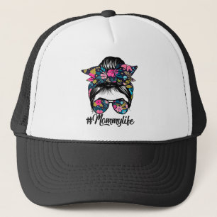 Mamma Life Messy Hair Bun Blommigt Women Mor Keps