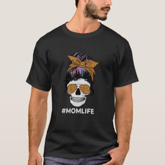 Mamma Life Mors dag Mamma Momlife Messy Bun Skull T Shirt