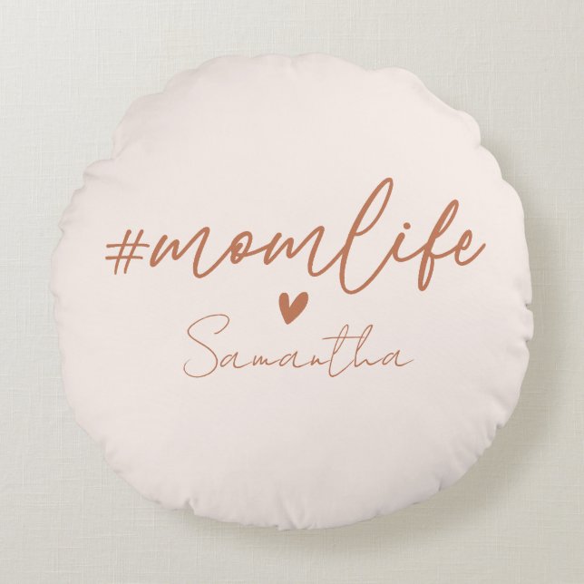 Mamma Life - Rustic Charm Design Rund Kudde (Framsidan)
