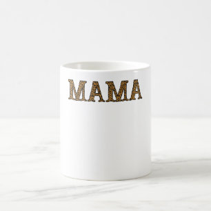 Mamma Life Shirt Leopard Cheetah Print, Funny Mor Kaffemugg
