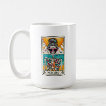 Mamma Life Skeleton Tarot Card-kaffe Mugg