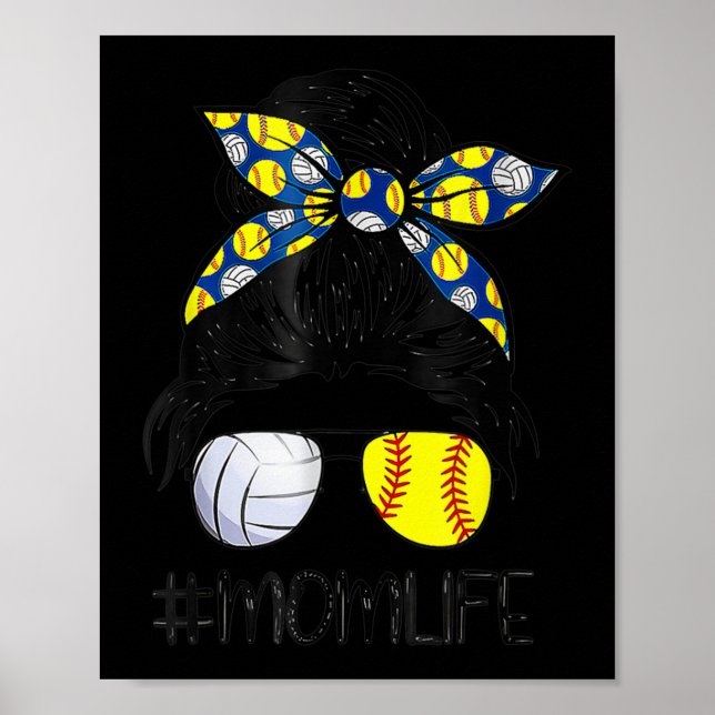 Mamma Life Softball Volleyball Mamma Mors dag  Poster (Framsidan)