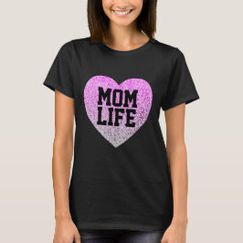 MAMMA Life T-SHIRTS FAUX GLITTER ROSA HEART