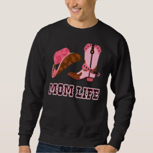 Mamma Life Womens Cute Land Girl Boots Bling Lång Ärmad Tröja