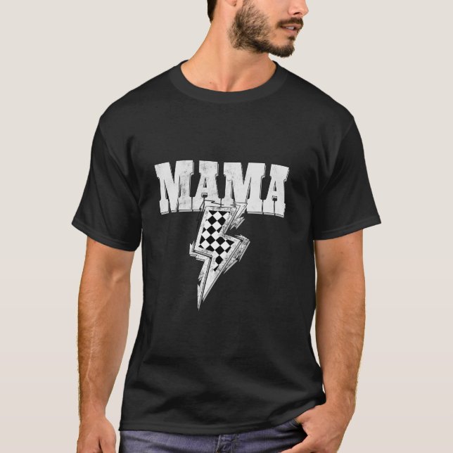 Mamma Lightning Mamma Kontrollerad teckning för Mo T Shirt (Framsida)