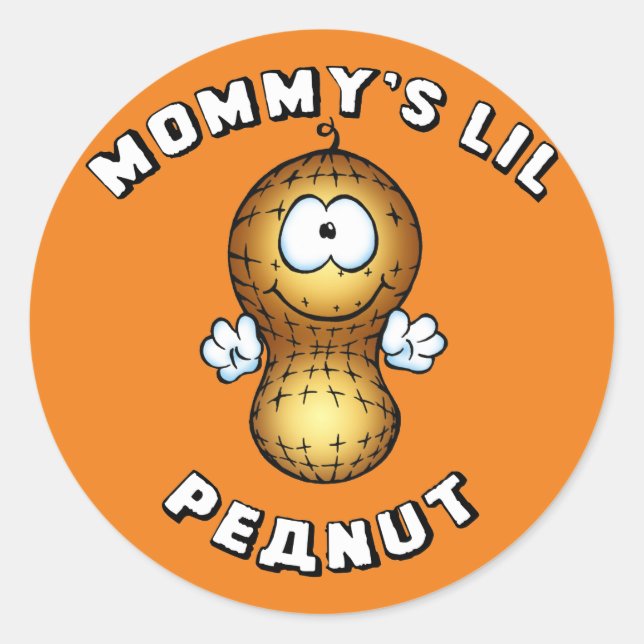 Mamma Lil Peanut Runt Klistermärke (Framsida)