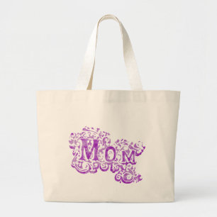 "Mamma" lila / ljus tote handbag Jumbo Tygkasse