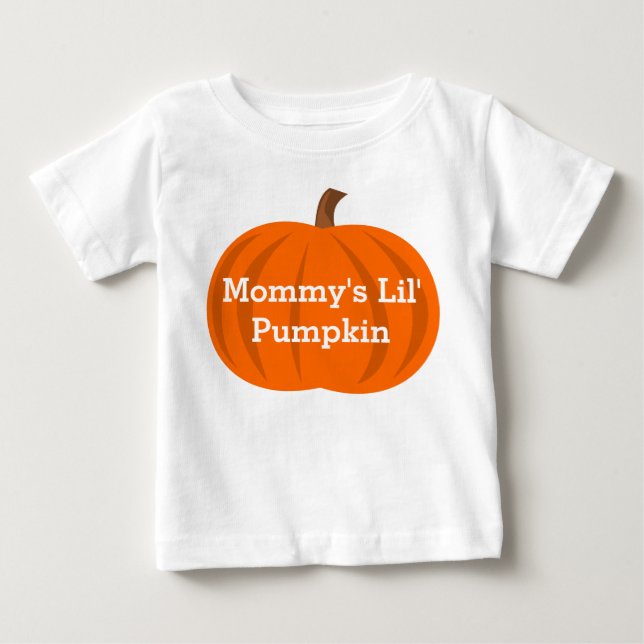 Mamma Lil'Pumpkin Cute Halloween Baby Anpassningsb Tee Shirt (Framsida)