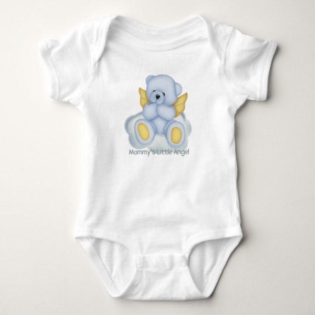 Mamma Little Angel (blå) Infant Creeper Tee Shirt (Framsida)