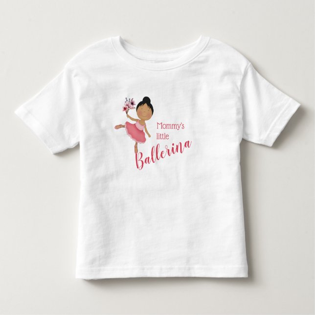 Mamma Little Ballerina (Black Hair) T Shirt (Framsida)