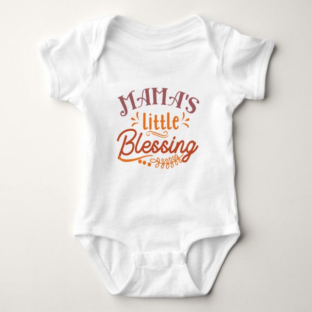 Mamma Little Blessing Typography T Shirt (Framsida)