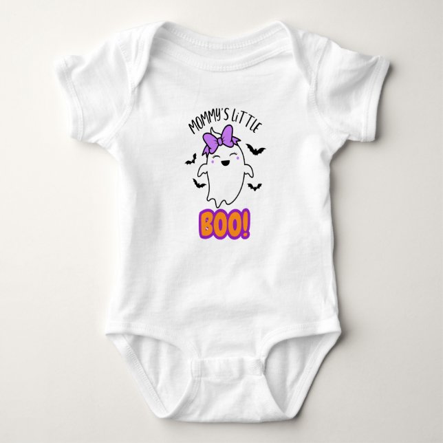 Mamma Little Boo, mamma girl, Cute Halloween T Shirt (Framsida)