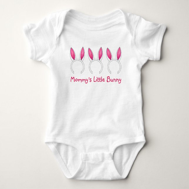 Mamma Little Bunny Påsk Rosa Rabbit Öron T-shirt (Framsida)