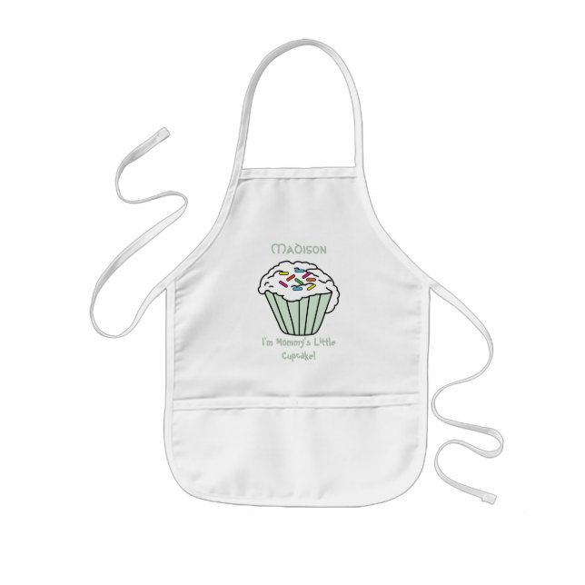 Mamma Little 🧁 Cupkaka - Grönt Barnförkläde (Framsidan)