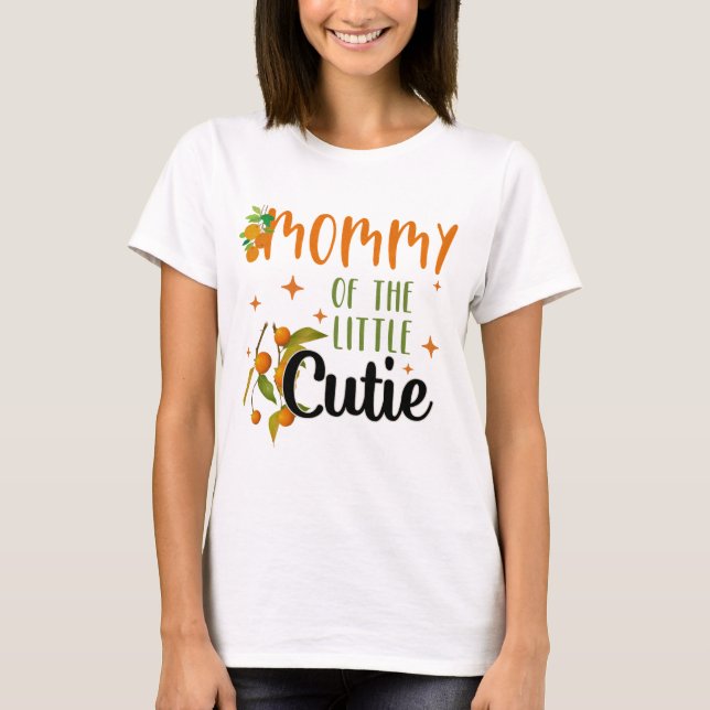 Mamma Little Cutie 1st Birthday Party Baby Shower T Shirt (Framsida)