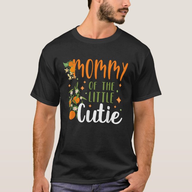 Mamma Little Cutie Baby Shower Orange 1:a födelsed T Shirt (Framsida)