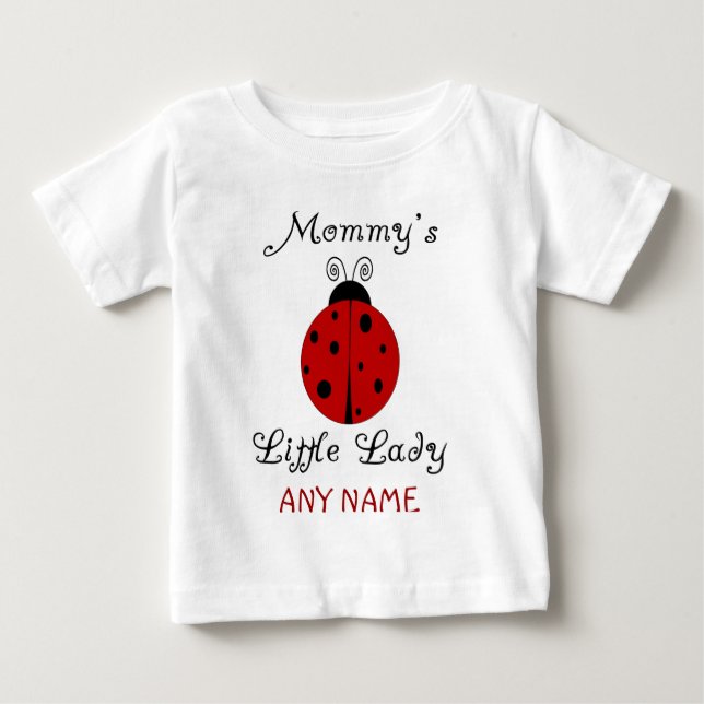 Mamma Little Dam! Ladybug Design Tee Shirt (Framsida)