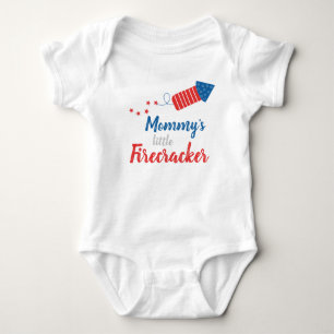 Mamma Little Firecracker Red Blue T Shirt