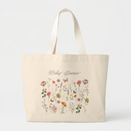 Mamma Little Flower Vild Flowers Baby Tote Bag Jumbo Tygkasse