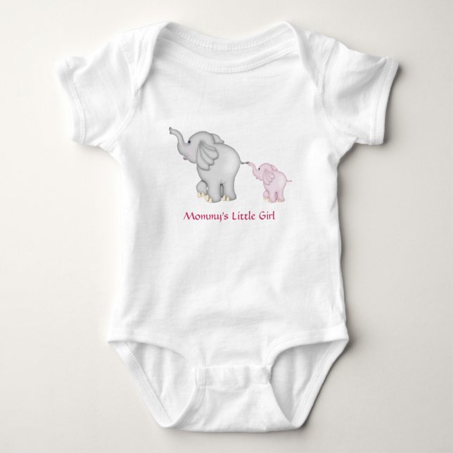 Mamma Little Girl Elephant T-Shirt (Framsida)